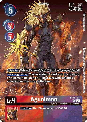 Agunimon [BT18-011] (Rare Pull) [World Convergence]