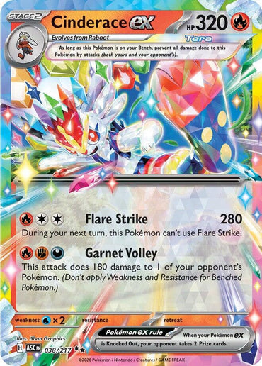 Cinderace ex (038/217) [Mega Evolution: Ascended Heroes]
