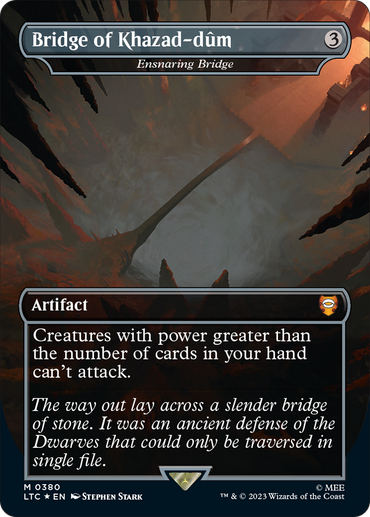 Bridge of Khazad-dum - Ensnaring Bridge (Borderless) (Surge Foil Realms and Relics) [The Lord of the Rings: Tales of Middle-Earth Commander]