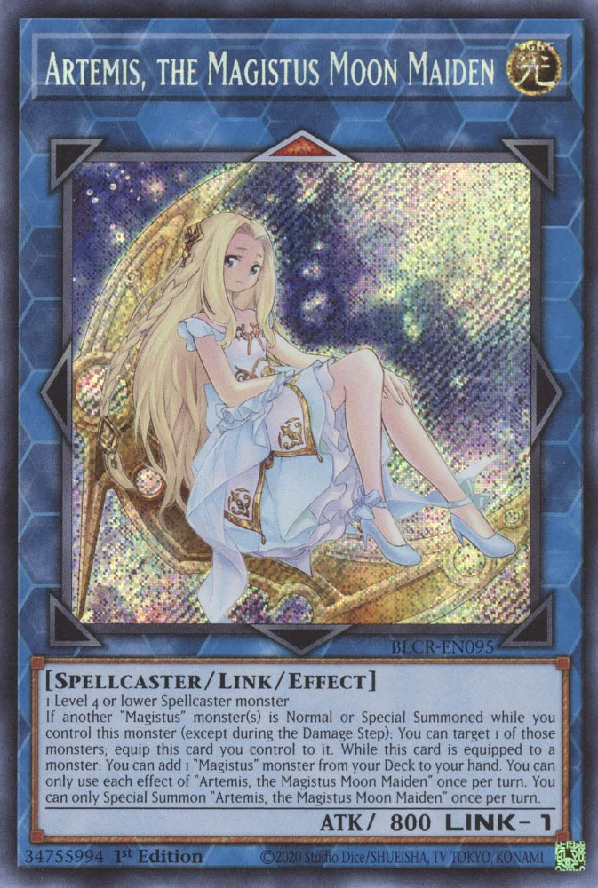 magistus cards yugioh Artemis, the Magistus Moon Maiden [BLCR-EN095] Secret Rare