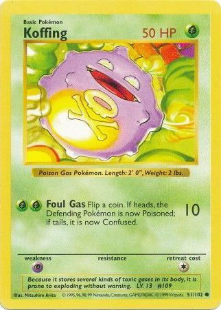 Koffing (51/102) [Base Set Shadowless Unlimited]