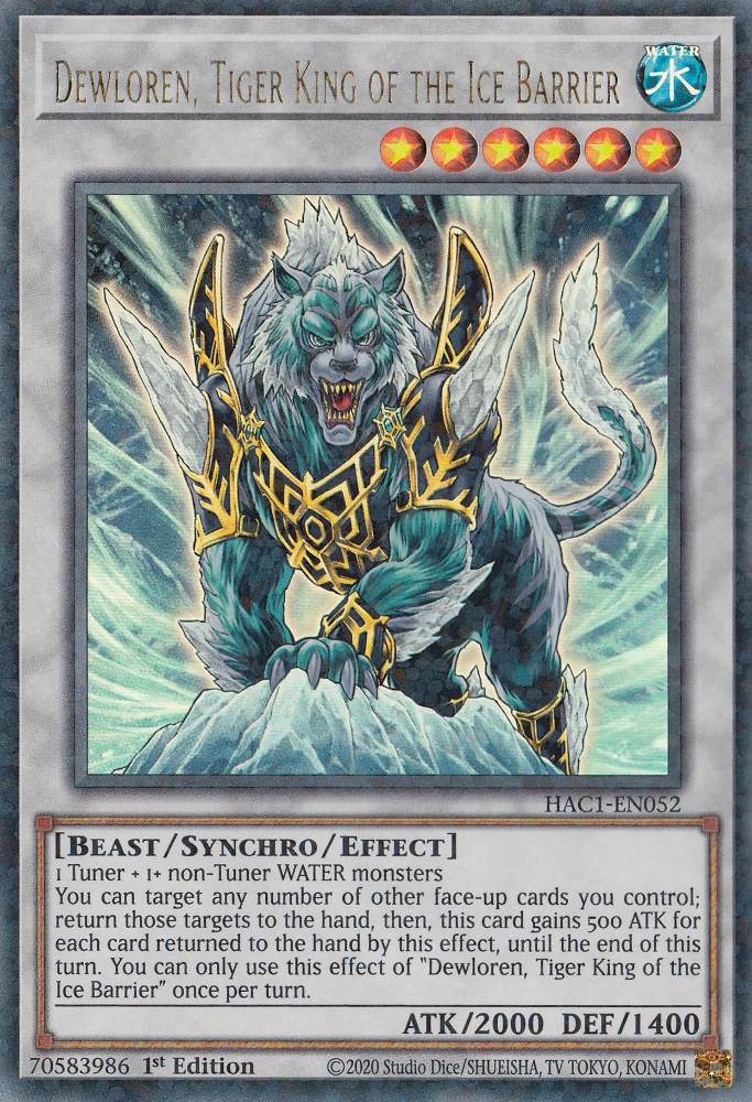 Dewloren, Tiger King of the Ice Barrier (Duel Terminal) [HAC1-EN052] Parallel Rare