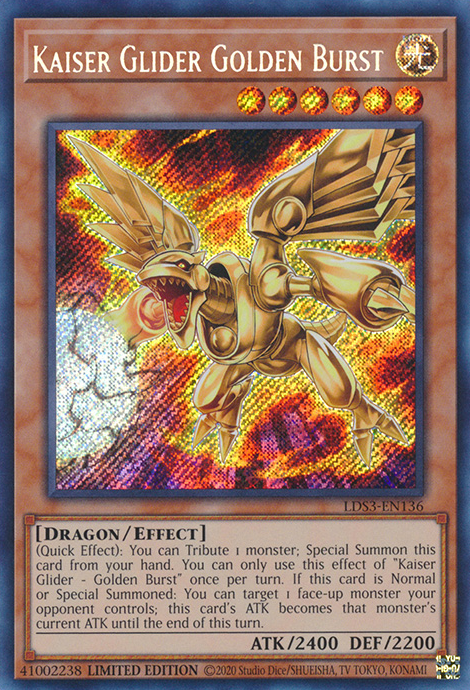 Kaiser Glider Golden Burst [LDS3-EN136] Secret Rare